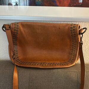 Hogan Tan Leather Crossbody Bag